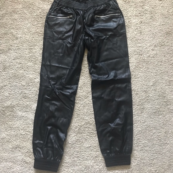 Zara Pants & Jumpsuits Zara Faux Leather Jogger Poshmark